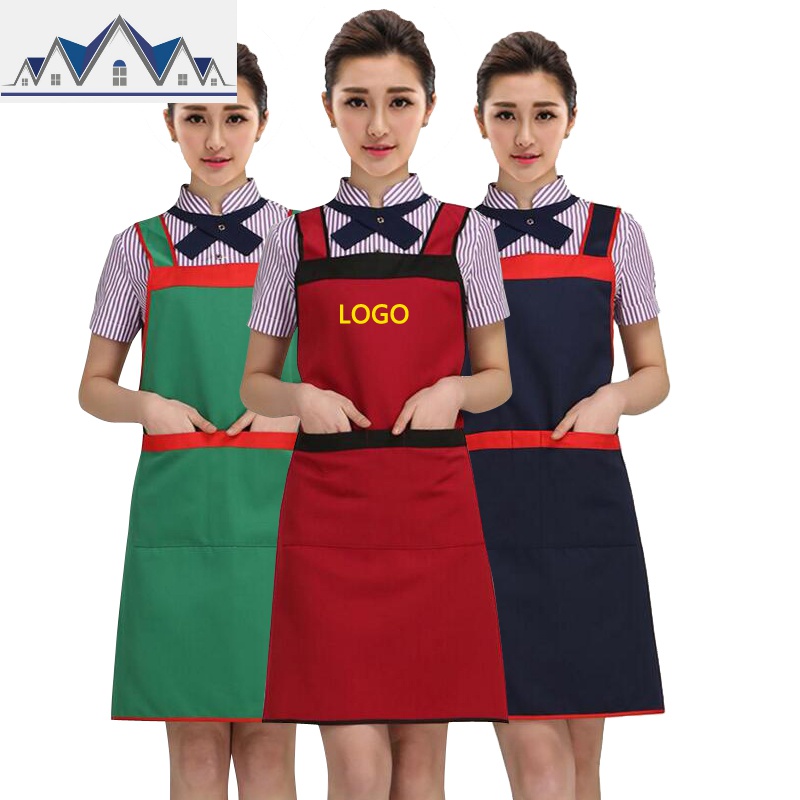 女围裙印字定制logo棉韩版时尚可爱厨房做饭餐厅放油防水工作服 三维工匠高清大图