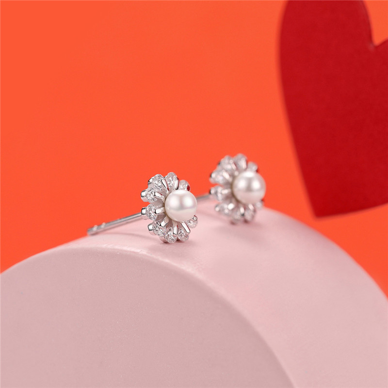 DTOTO 新款S925银小众耳钉时尚耳环简约百搭气质工艺珍珠耳钉高清大图