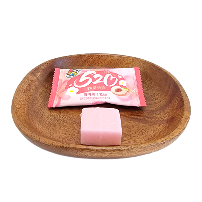 喔喔草莓白桃果汁软糖散装250g婚庆结婚喜糖多味植物胶型凝胶糖果 散装250g（约16个） 白桃味