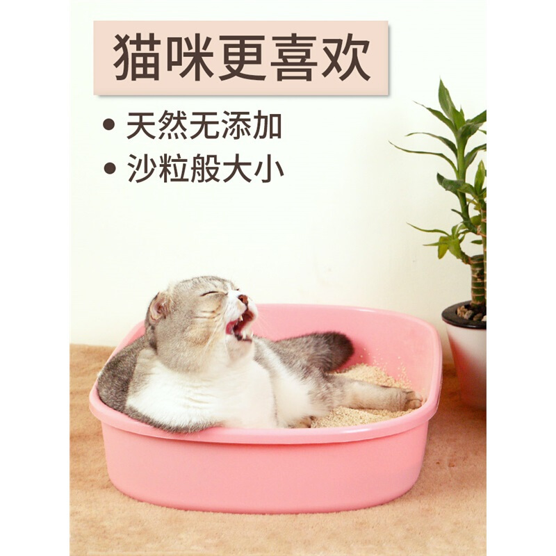 破碎豆腐猫砂除臭原味细豆腐砂可冲厕所猫沙无尘 红色