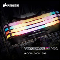 美商海盗船(USCORSAIR)DDR4 3000 16GB 台式机内存条 复仇者RGB PRO灯条 电竞玩家款