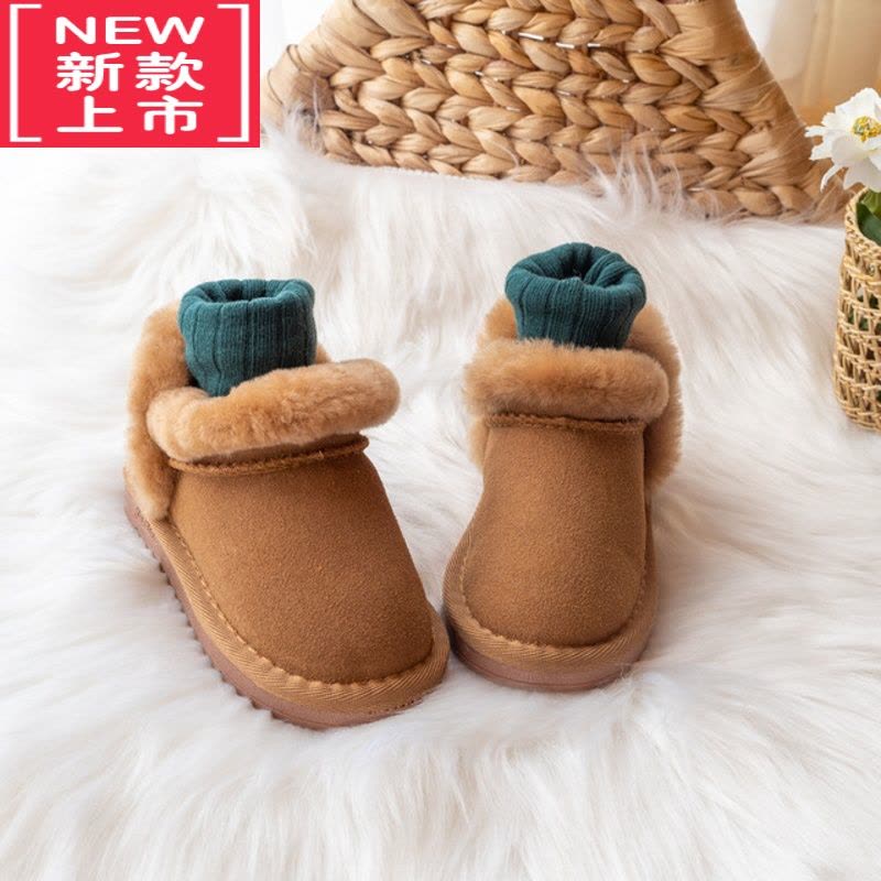 可莉允儿童雪地靴冬季新款女童棉鞋软底大棉宝宝短靴加绒加厚雪地棉图片