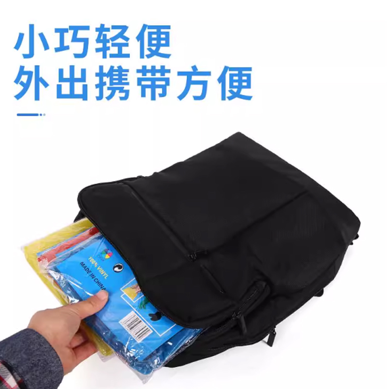 坚冠 加厚一次性雨衣 四合扣雨披户外旅游特大号雨衣 颜色随机10件高清大图