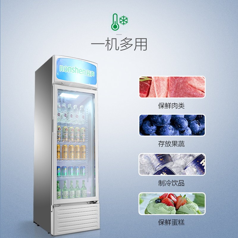 容声(Ronshen) 320升 商用展示柜 立式冷藏 大容量饮料柜 玻璃单门陈列柜
