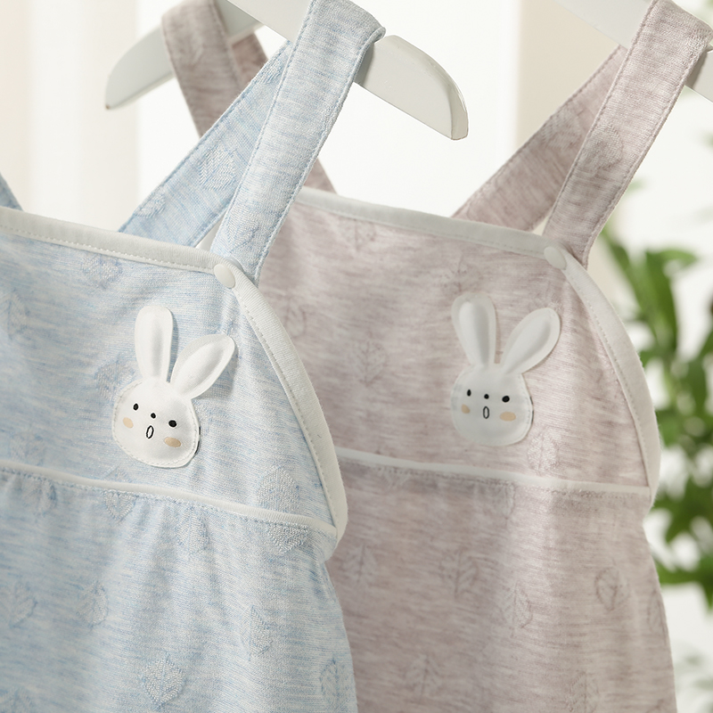 婴儿吊带包屁衣夏季薄款无袖连体衣服婴幼儿夏装可爱宝宝三角哈衣 驼灰 66cm