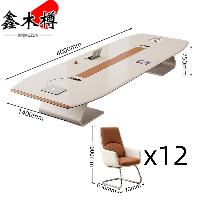 鑫木樽长条桌椅4m+12椅套高清大图