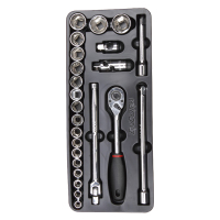 力易得 24件12.5mm系列套筒工具套装手动 组套E1927 1套(货期3-5天)