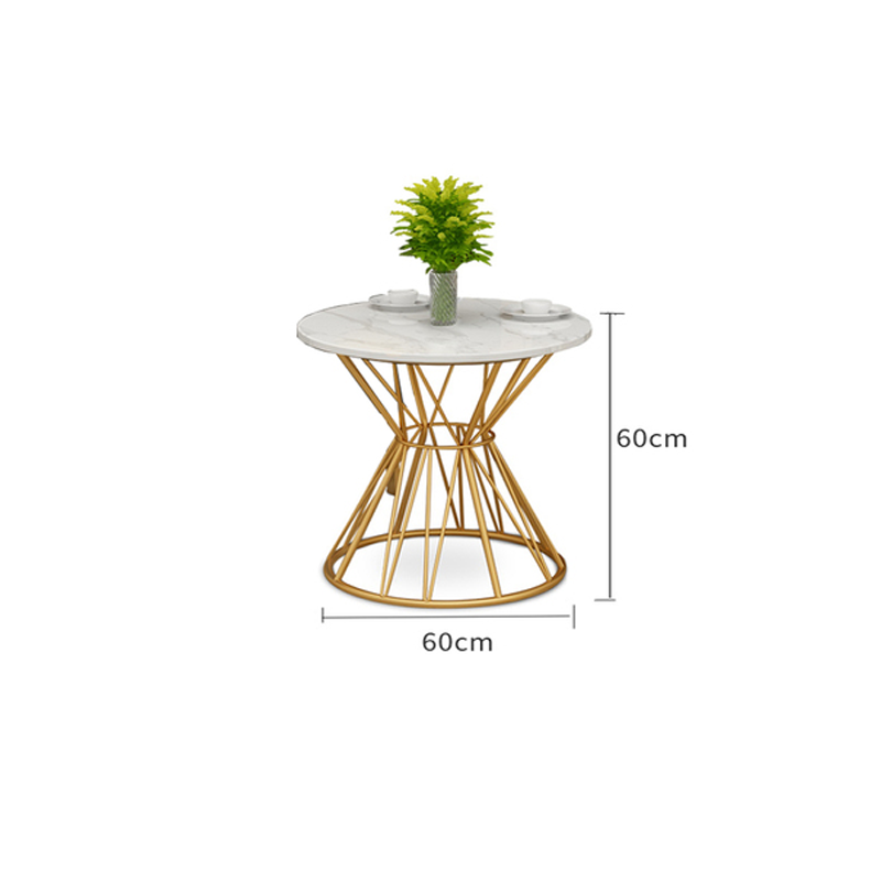 三金鑫 现代简约轻奢铁艺单人设计师沙发椅北欧休闲会客接待洽谈桌 小茶几60CM