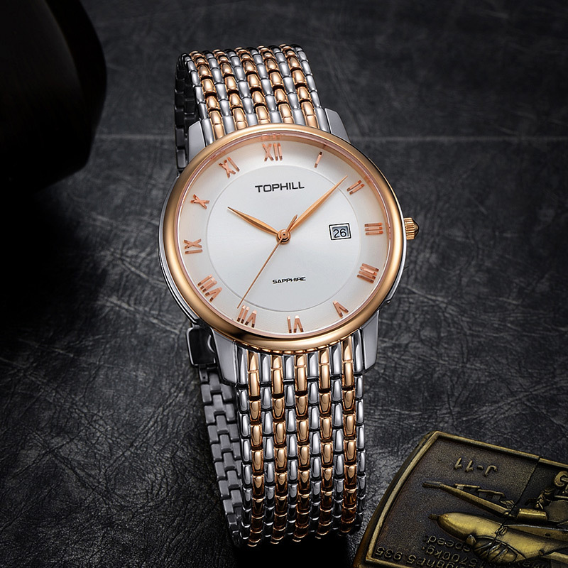 拓非tophill瑞士品牌倾慕系列石英机芯手表男商务表ta003g
