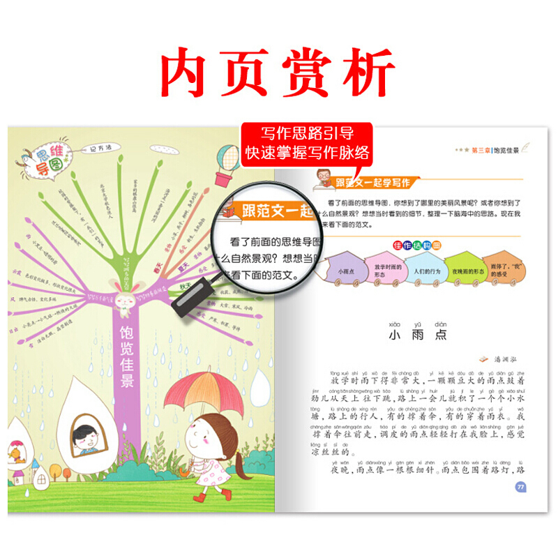 思维导图作文 小学生同步作文1-2年级 [正版]思维导图小学同步作文新版1-2年级 思维导图作文语文习作分类辅导小学生作