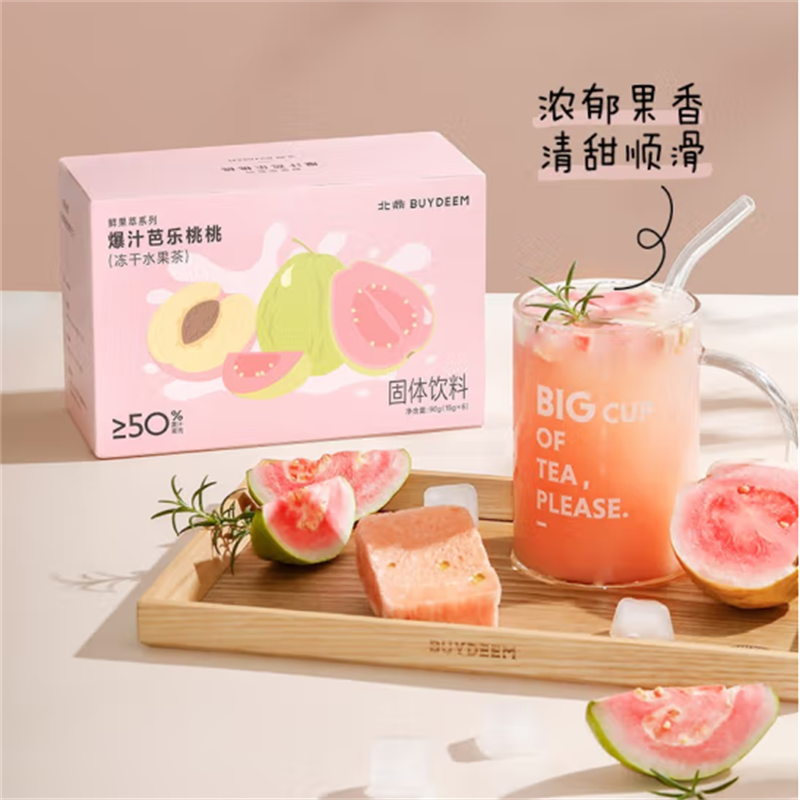 北 鼎 冻干水果茶早C晚A百香柠桔莓果茉莉茶山楂玫瑰茶芭乐桃桃茶 爆汁芭乐桃桃 6袋/盒
