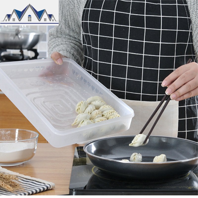 速冻饺子盒不分格水饺盒混沌托盘多层饺子盒不粘冰箱冷冻保鲜收纳 三维工匠收纳盒高清大图