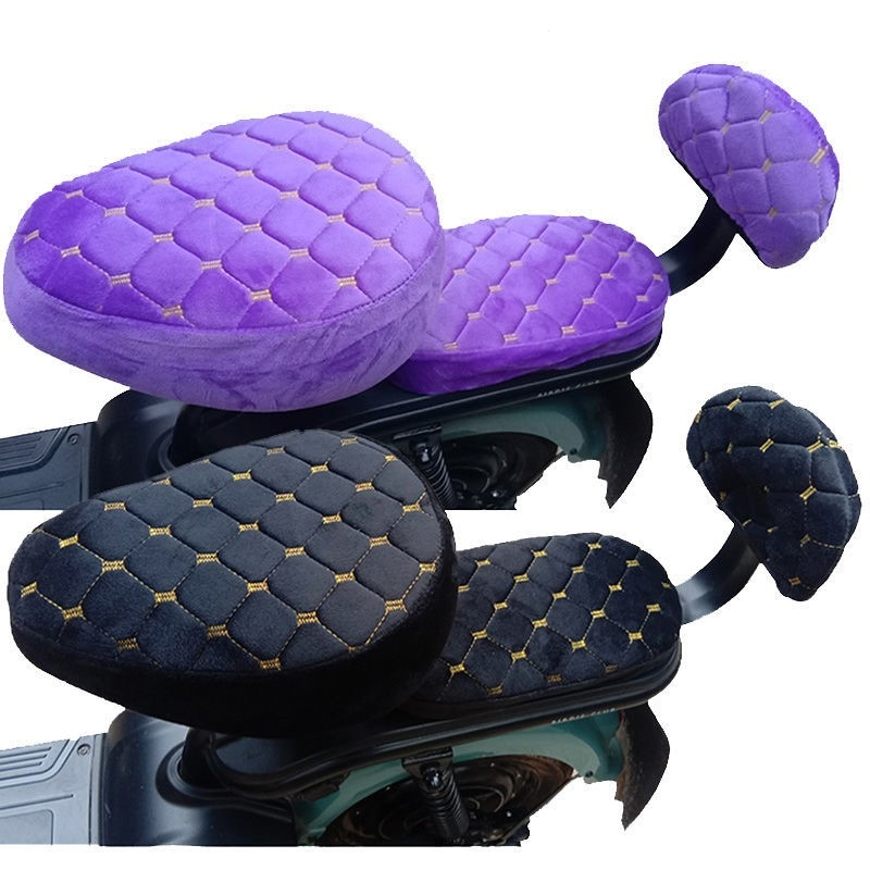 加绒加厚秋冬季电动自行车座套电动车坐垫套闪电客座子套软舒适保暖