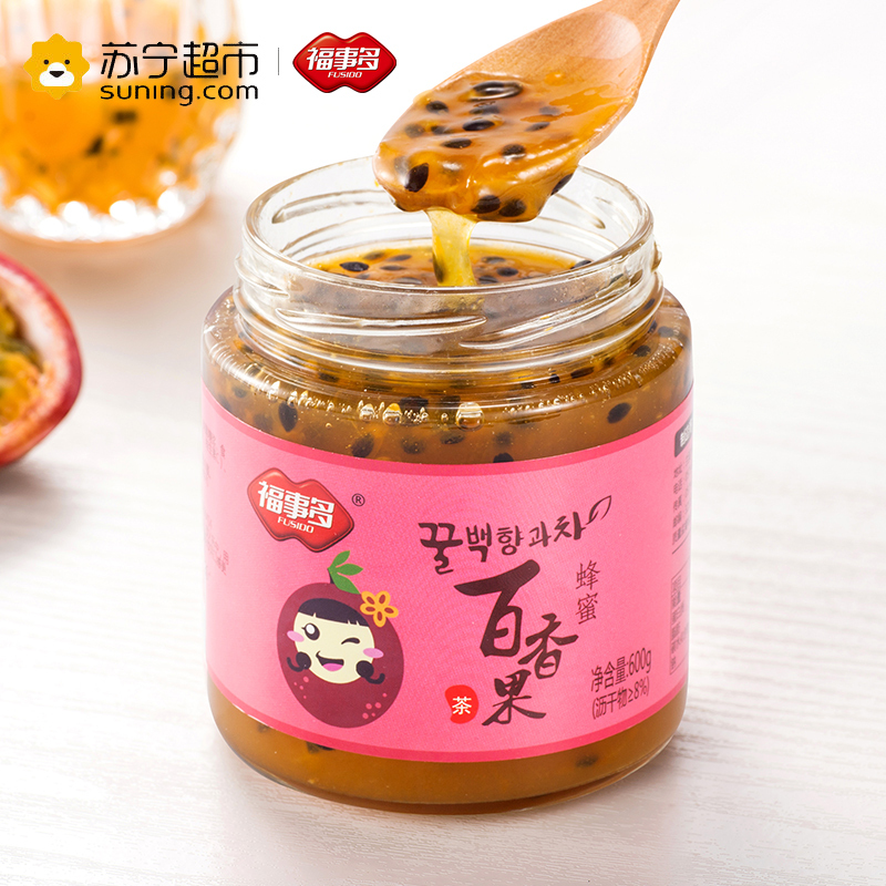 福事多蜂蜜百香果茶600g冲饮泡水喝的冲泡饮品韩式水果茶饮