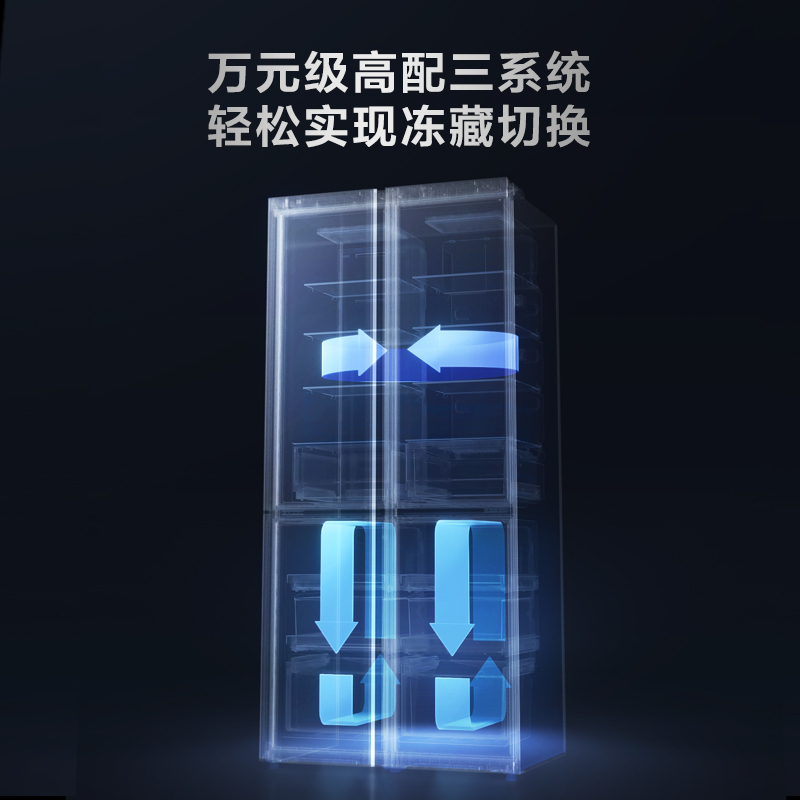 TCL 550升对开双开门一级能效智能独立三系统 干湿分储 多温区随心调节 多点离子杀菌 家用冰箱R550Q10-S