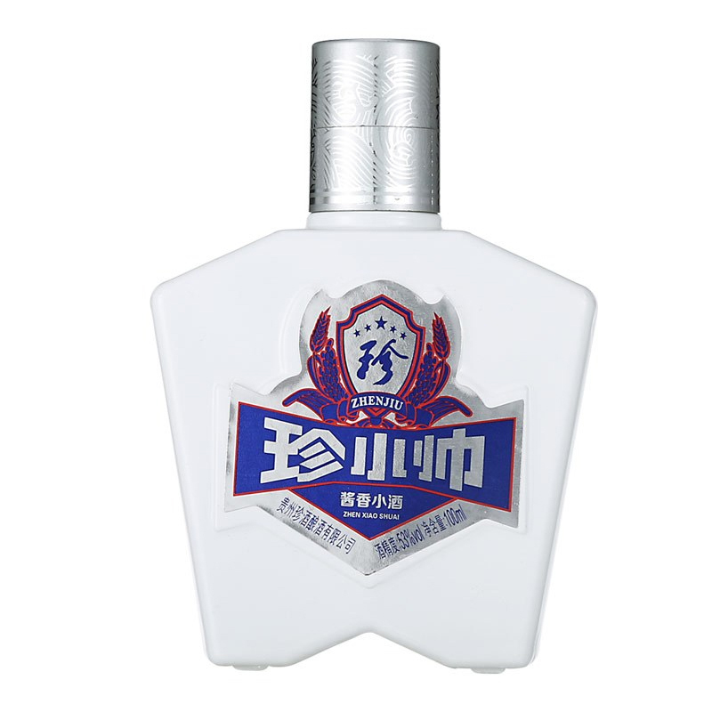 贵州珍酒 珍小帅(白瓶)53度100ml 瓶装酱香型白酒 高度白酒