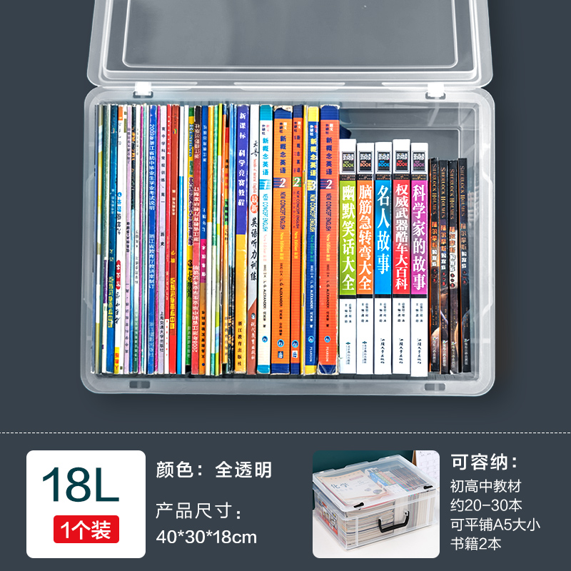 JEKO&JEKO特耐斯储物箱18L透明收纳箱塑料收纳盒子衣服整理箱床底衣柜SWB-5465 透明