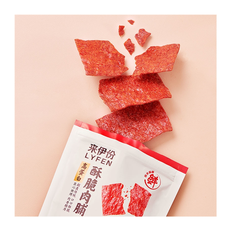 来伊份酥脆肉脯35g*7高蛋白鸡猪肉脯非油炸脆片靖江特产香脆猪肉脯零食