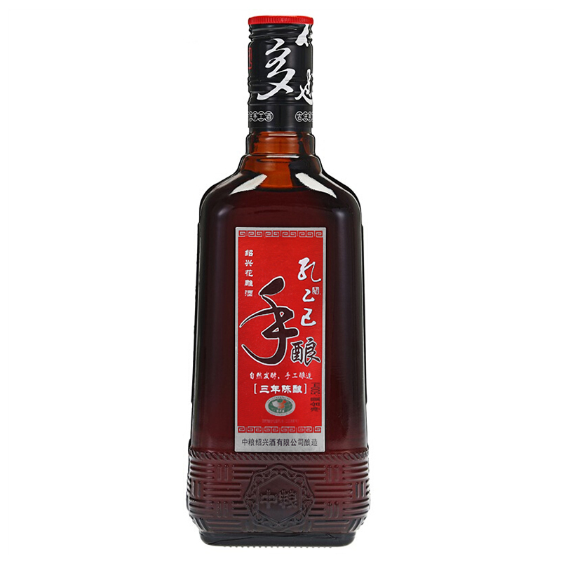 孔乙己 绍兴黄酒 手酿三年 花雕酒 半干型 500ml*12瓶 整箱装