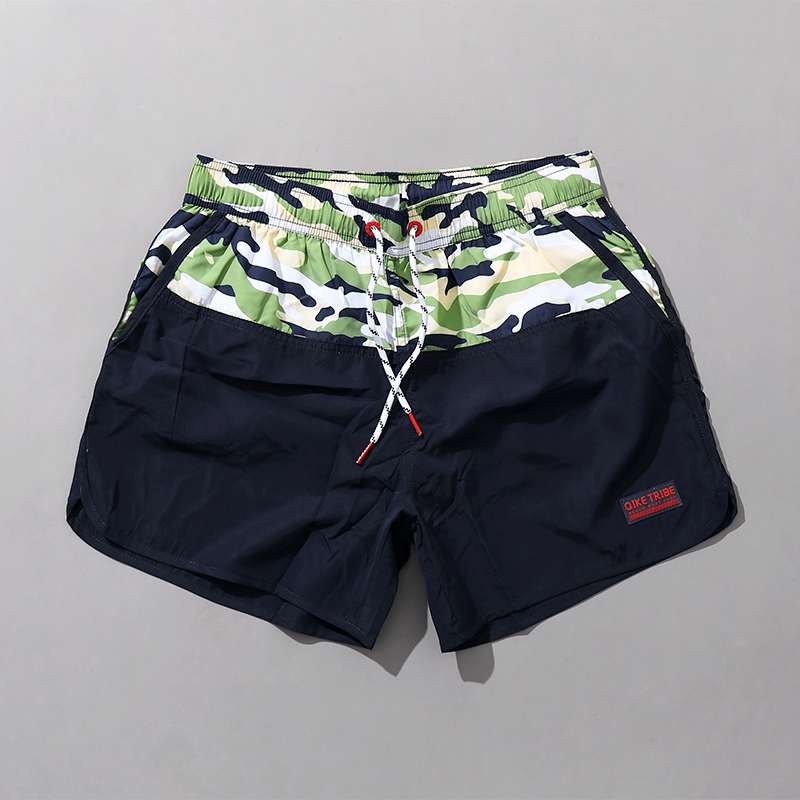 迷彩沙滩裤男士拼色宽松三分裤日常外穿休闲短裤海边游泳速干泳裤视频