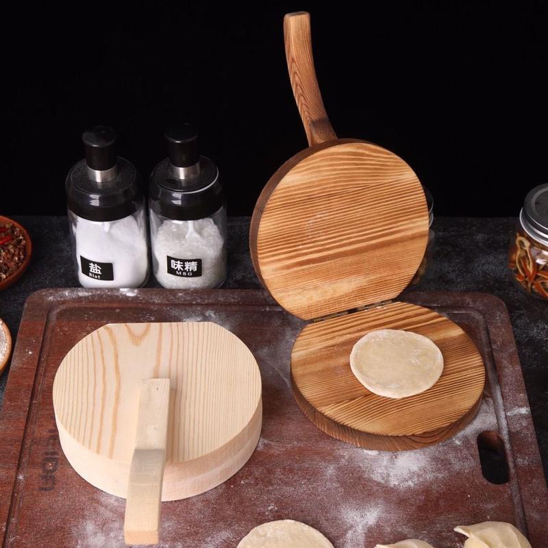 实木包饺子神器米饺子皮板模具手工压皮板包子皮饺子皮高效压擀皮 原木色方形