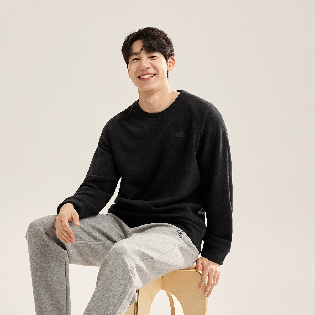 361°比热绒科技卫衣男百搭休闲摇粒绒保暖运动卫衣绒里套头卫衣高清大图