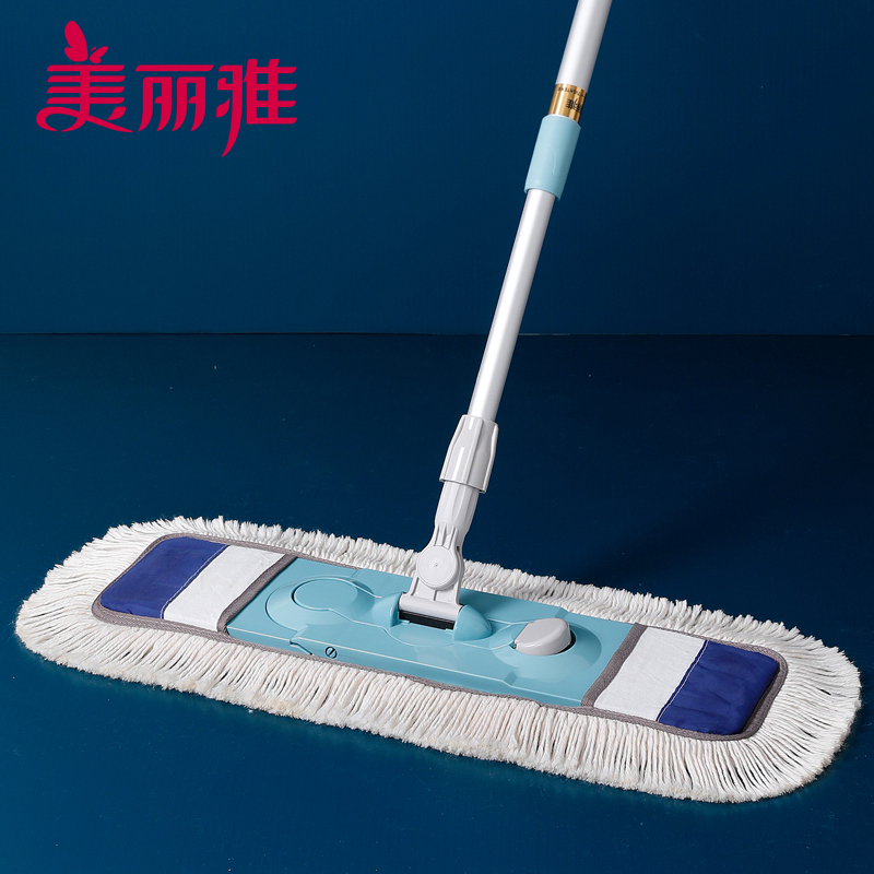美丽雅 平板拖把家用地板清洁大号拖头清洁面积棉纤套布平板拖把60型