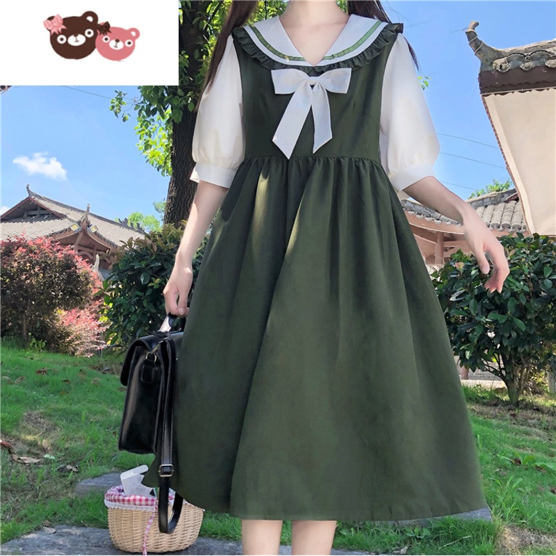 绿彩虹光女大童连衣裙夏季新款女童中大童胖女孩1216岁少女裙子学院