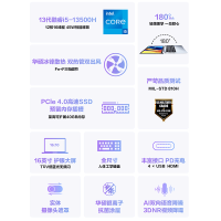 华硕无畏16 13代酷睿i5标压 16英寸轻薄便携大屏高性能办公笔记本电脑(i5-13500H 16G 512G 护眼屏)银