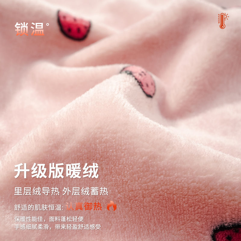 啄木鸟新款睡衣女士秋冬季冬款珊瑚绒保暖加厚法兰绒春秋薄款套秋高清大图