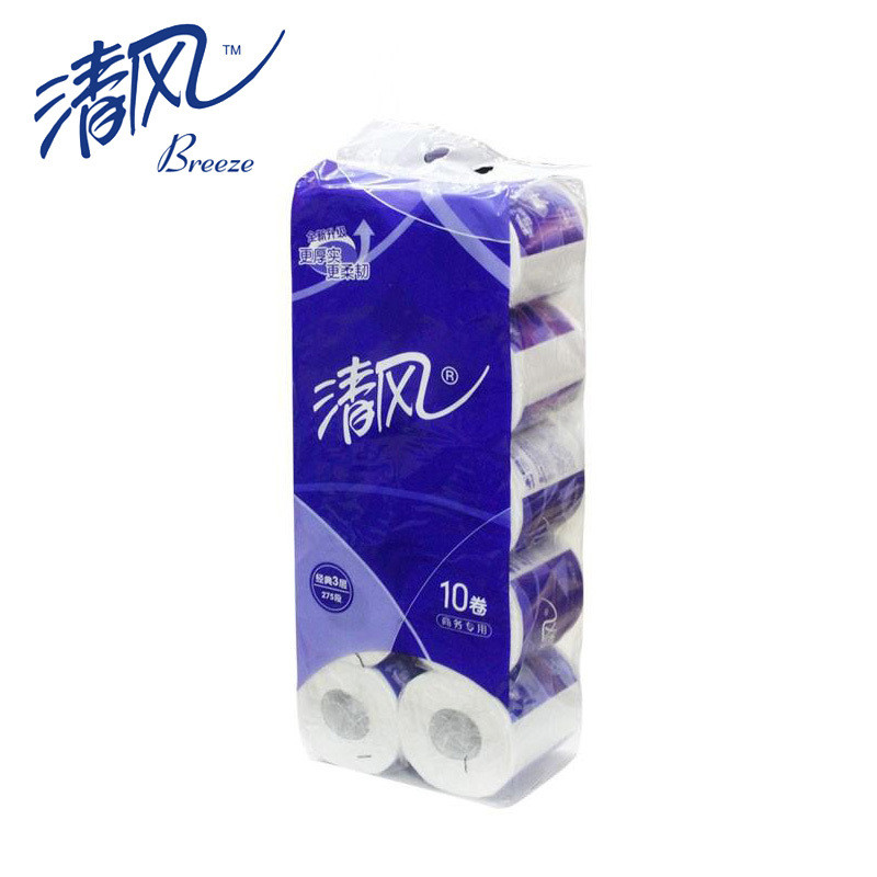 清风卷纸3层275段卷筒纸卫生纸商务办公酒店客房公用卷纸10提装B22AA5