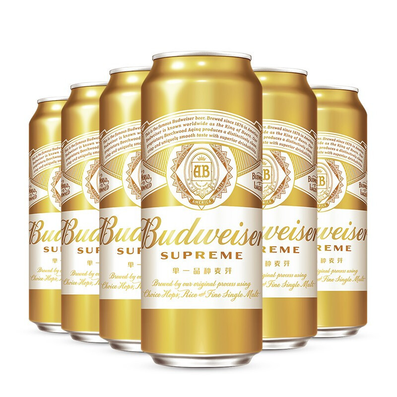 百威(BUDWEISER)百威金尊啤酒500ml*18听 整箱装