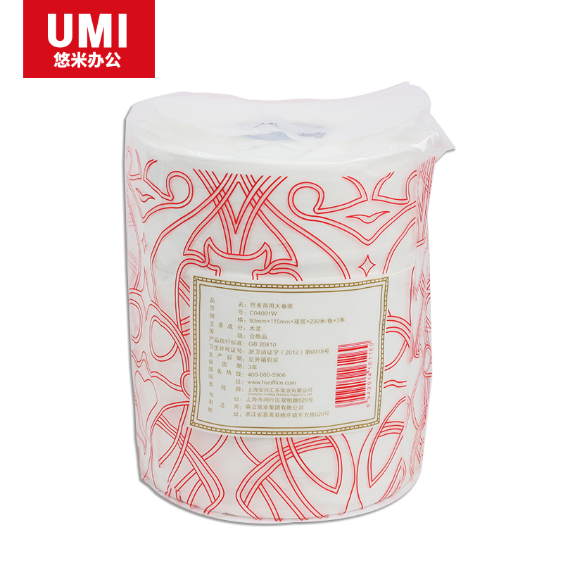 悠米(UMI)C04001W商用大卫卷230m 3卷/提 4提/箱(1箱装)高清大图