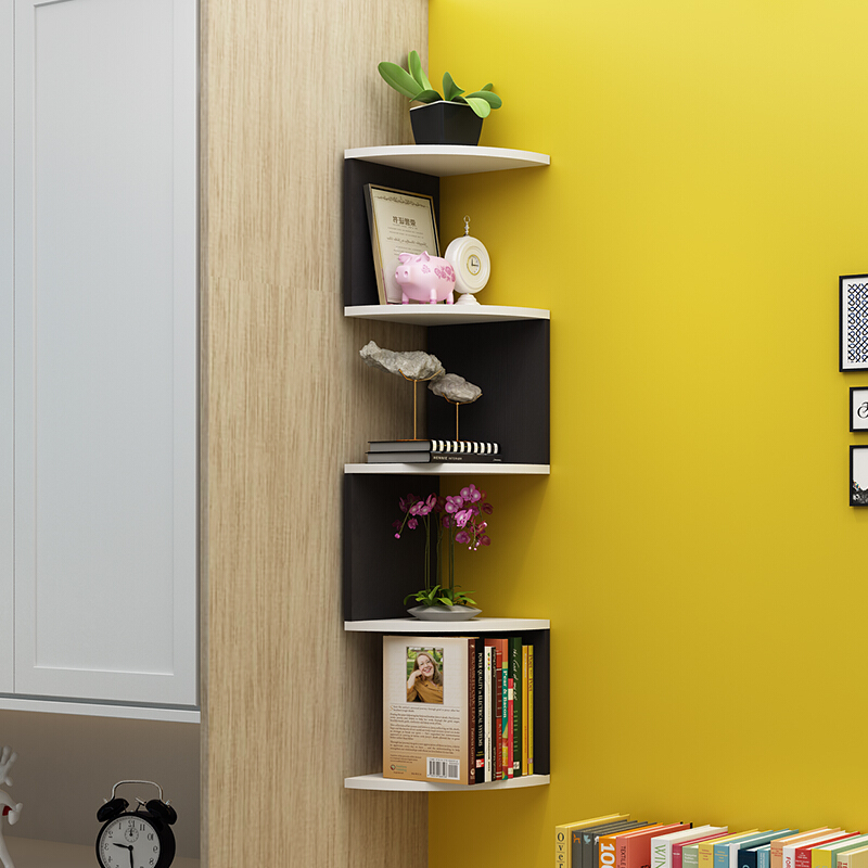 墙角书架置物架搁架收纳架壁挂墙搁板墙壁转角架角落三角墙上隔板欧因