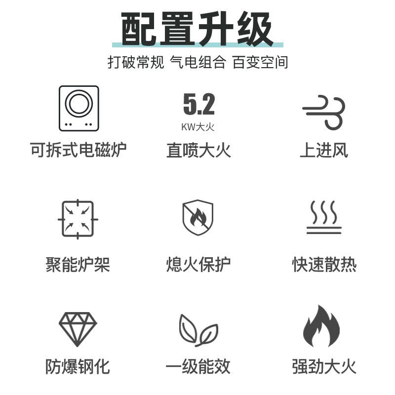 爱德(aide)气电灶气电两用灶具嵌入式一气一电 家用一电一气两用灶电磁炉燃气灶一体电气灶 气电一灶 液化气 BG08图片