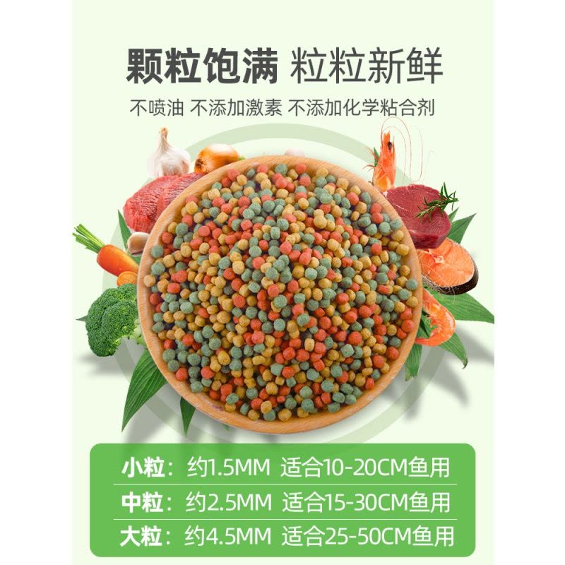 鱼食金鱼锦鲤鱼饲料小颗粒鱼粮家用蝴蝶鲤观赏鱼上浮增色增肥专用图片