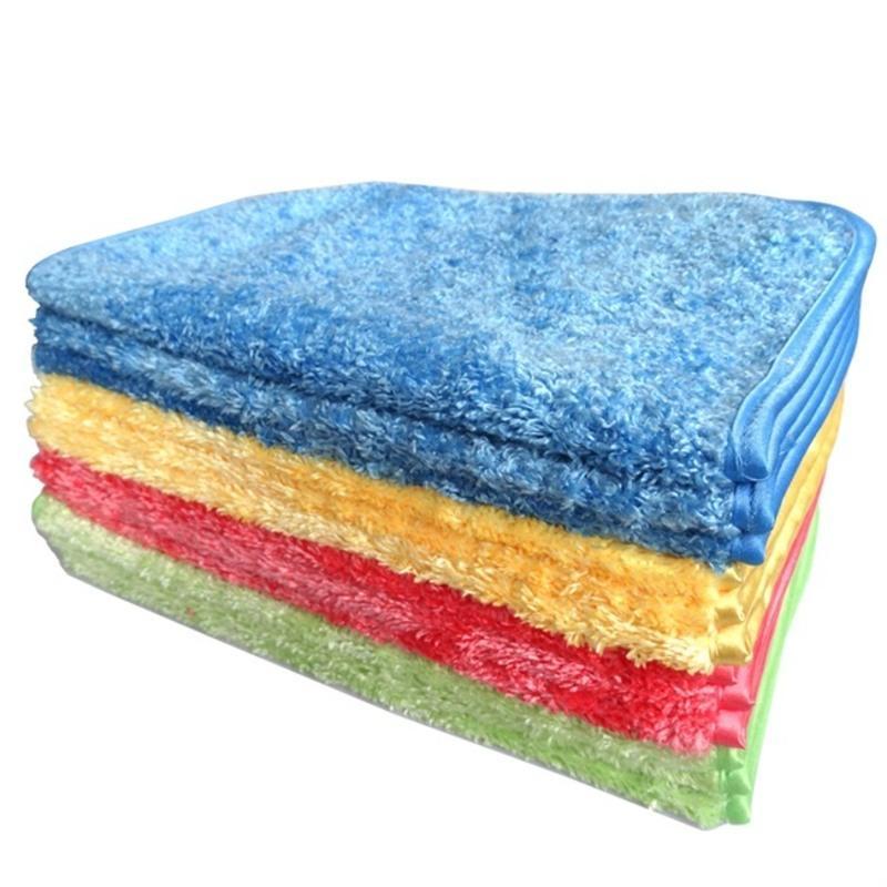 加厚木纤维洗洁巾3片装1包清洁吸水去污加厚挂式擦手巾百洁布厨房抹布