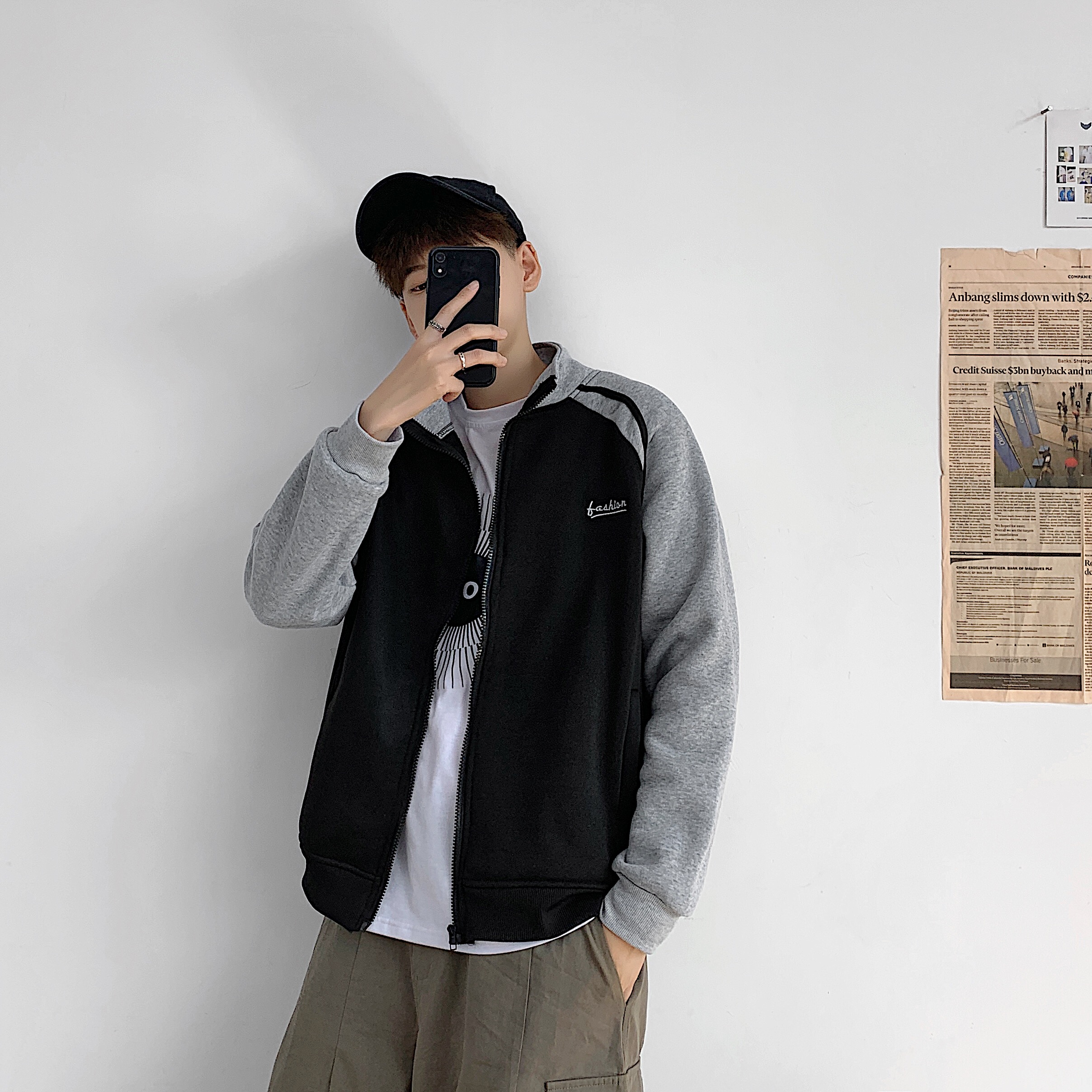 lake春秋季港风情侣装卫衣外套男韩版潮流日系潮牌宽松棒球服休闲夹克