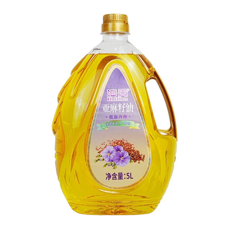 海天亚麻籽油(水滴瓶)5L高清大图