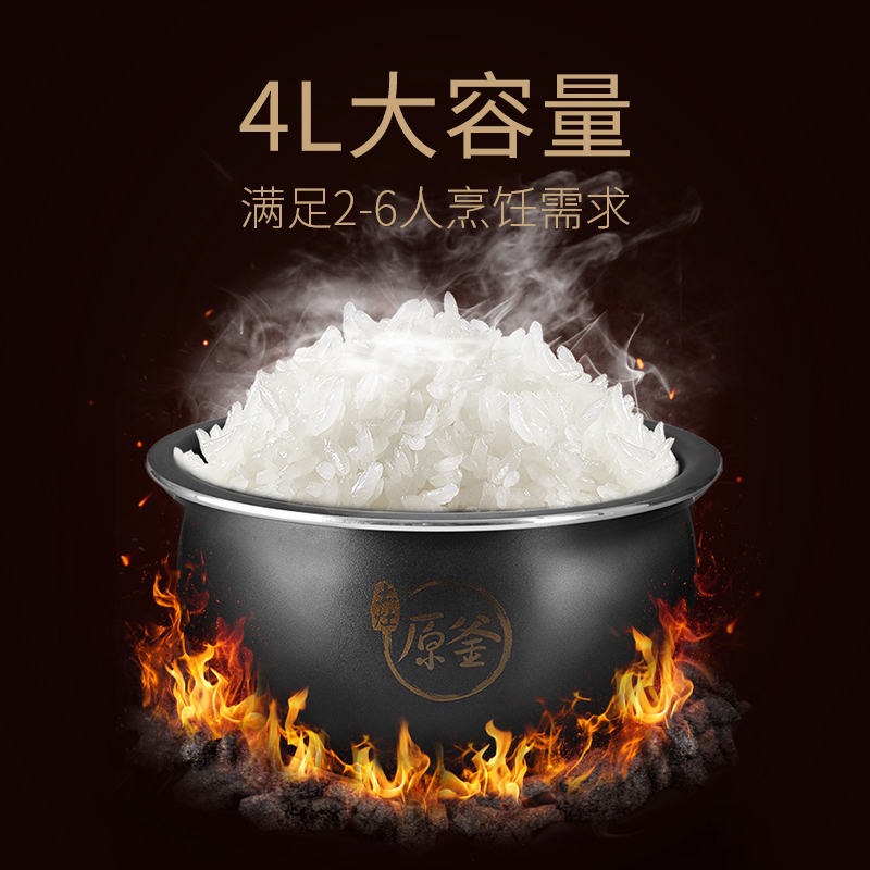 九阳电饭煲家用4升智能大容量小电饭锅煮饭锅 绛紫色4L