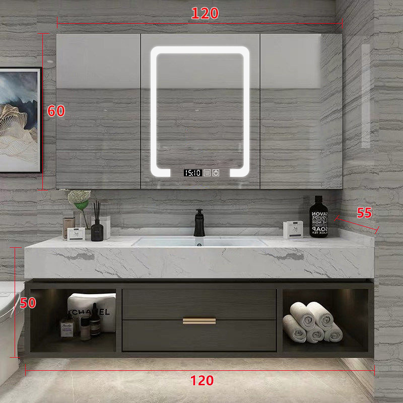 双盆卫浴套装浴室柜组合现代简约卫生间洗脸洗手池洗漱台盆柜定制定制