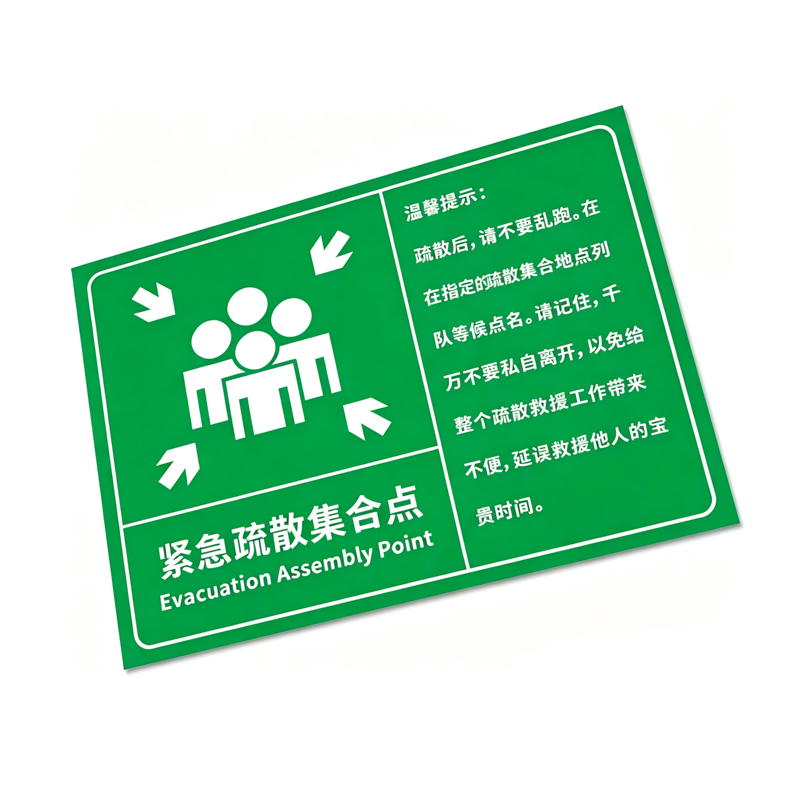 伽隽 紧急疏散集合点标识牌 60*80cm 个高清大图