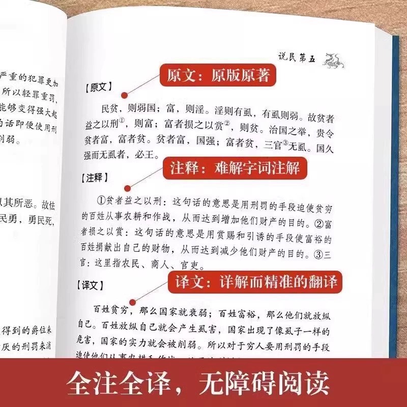 [抖音同款]商君书正版六韬三略无删减黄石公中华经典国学智慧精粹文库书籍原文注释译文哲学的故事白话文版文白对照为人处世G高清大图