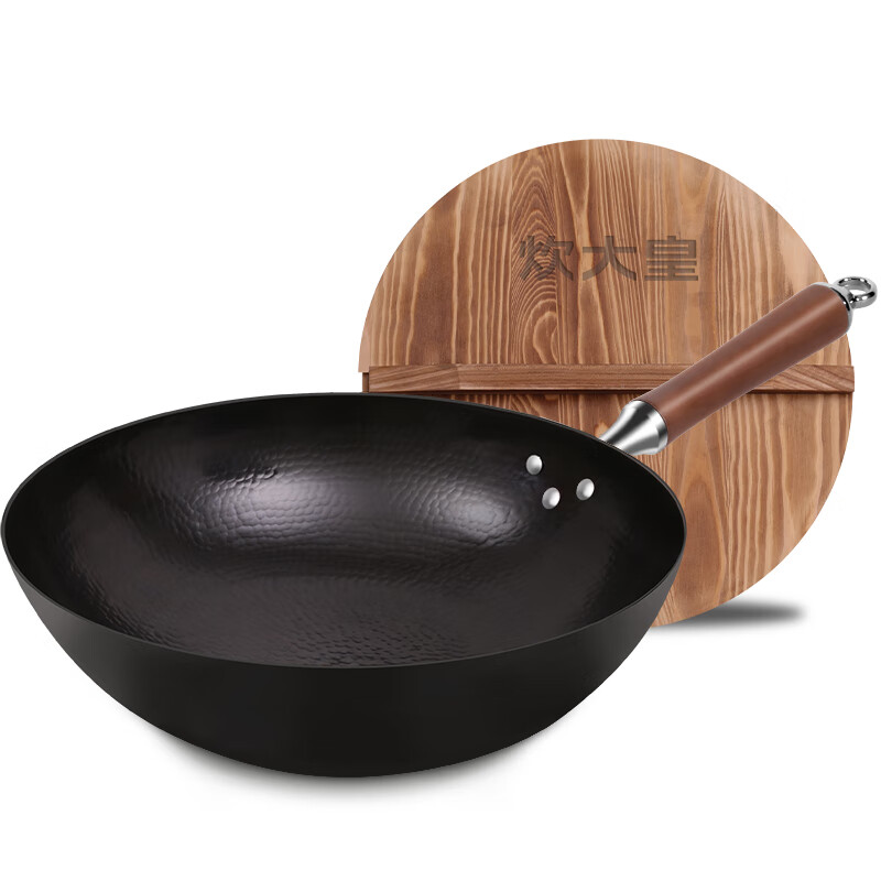 炊大皇(COOKER KING) 纯手工铁打锅B49698明火专用无涂层铁锅32cm
