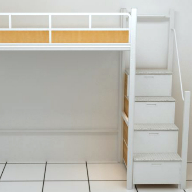 苏兴顺中上走梯铁床宿舍寝室单人位高架床2600*900*2100mmA款[工厂现做 7天内发货]高清大图