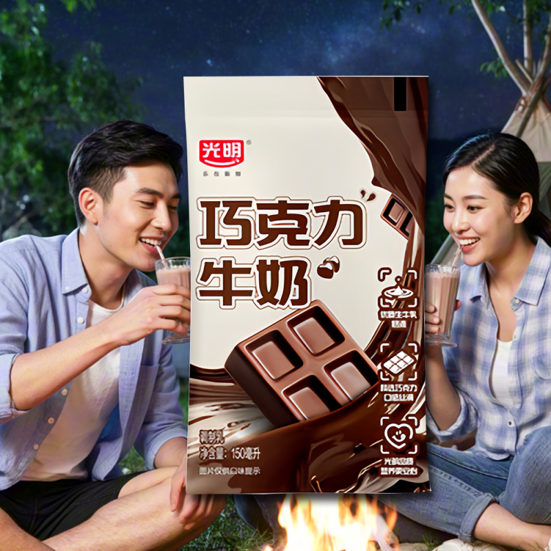 新鲜日期光明巧克力牛奶 150ml*15