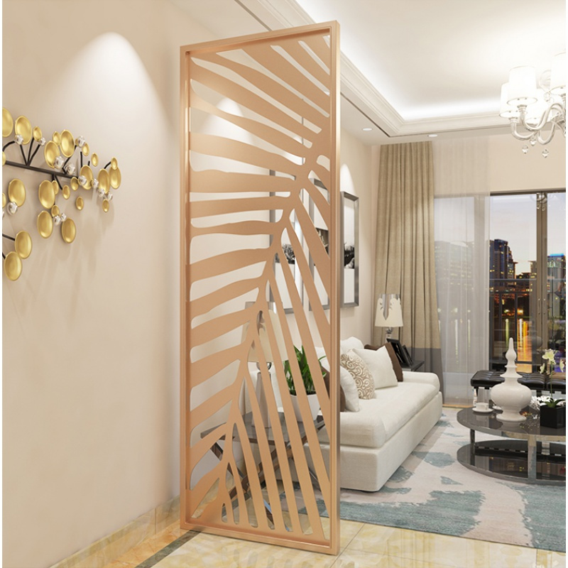 铁艺屏风隔断创意客厅玄关装饰现代简约金属镂空轻奢小户型隔断墙定制