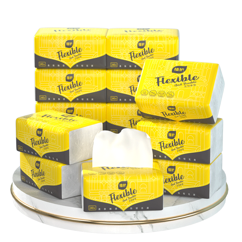 植护阳光心情柔韧纸家用卫生纸实惠装面巾 6包*4提 15225770201*4