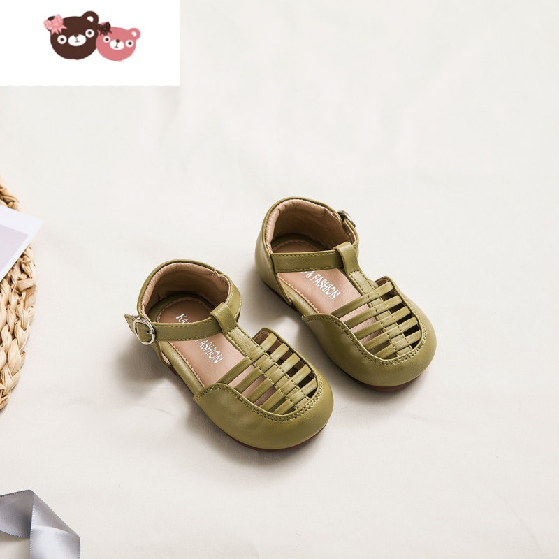 绿彩虹光宝宝凉鞋女童鞋夏季1一3岁儿童包头凉鞋女宝宝公主凉鞋小童鞋