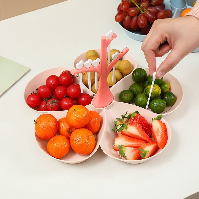 水果盘创意客厅家用新款茶几北欧果盆时尚盘子网红果盘水果蓝随机发不